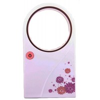 Pandapang Rechargeable Leafless Battery Portable Small Dorm Vogue Bedroom Print Fan Pink US One Size - B07FH6YSWB